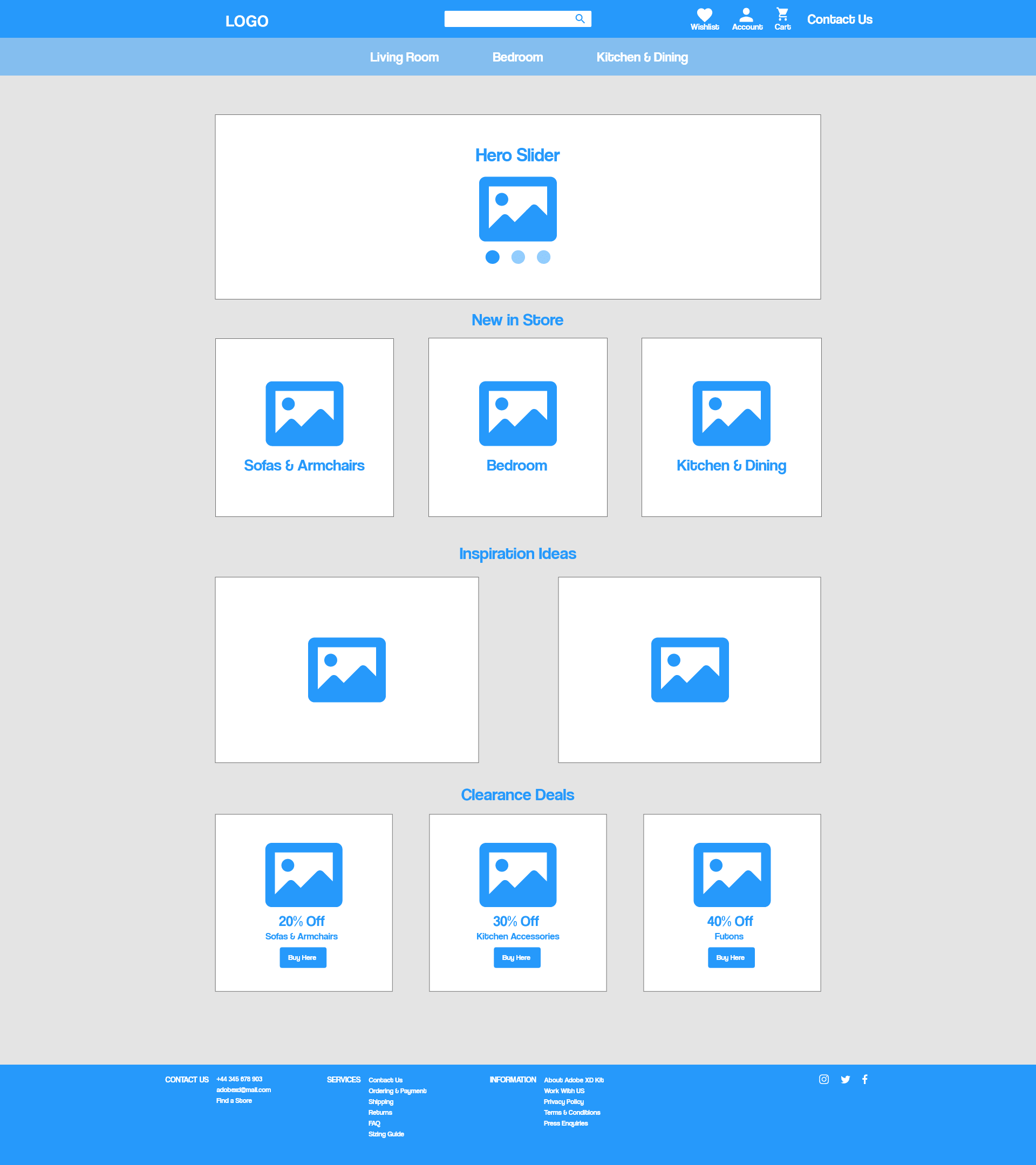 Mid-Fi Wireframe with First Navbar